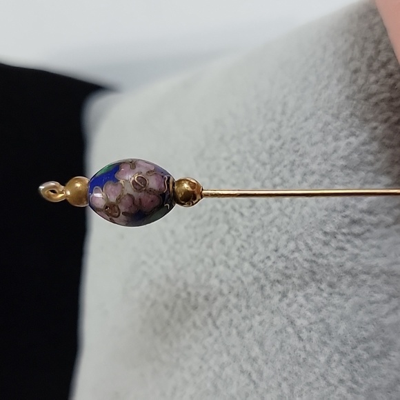 Vintage Blue Cloisonné Hat Pin Stick Pin - Picture 5 of 6